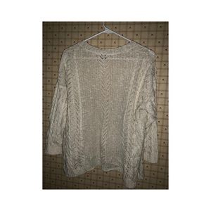 Basic Editions Sweaters - Cream Open Front Cardigan Basic Editions Sweaters - Cream Open Front Cardigan